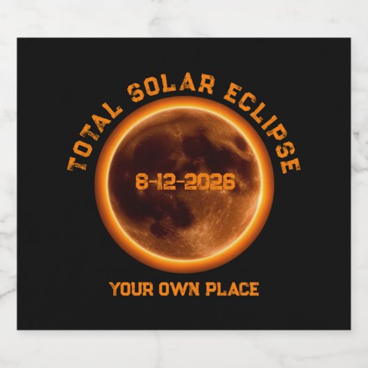 Total Solar Eclipse August 12, 2026 Bierflaschenetikett (Einzelnes Label)