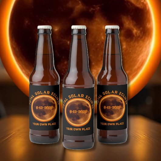 Total Solar Eclipse August 12, 2026 Bierflaschenetikett