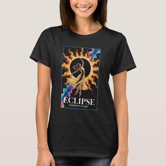 Total Solar Eclipse August 12 2026 Madrid Spain T-Shirt (Vorderseite)