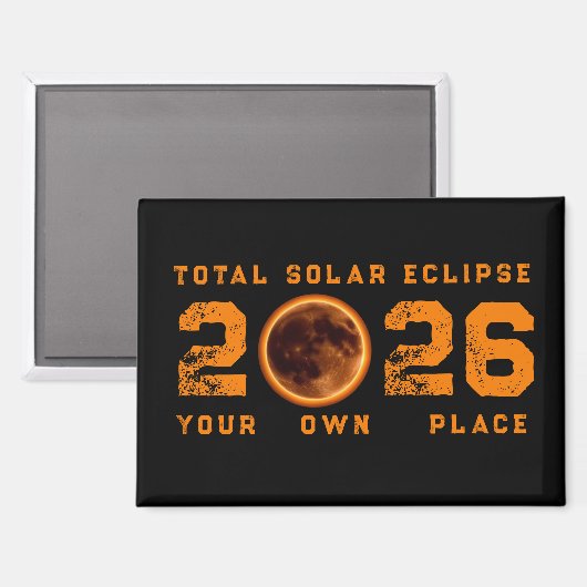 Total Solar Eclipse August 12, 2026 Magnet (Vorderseite/Rückseite)