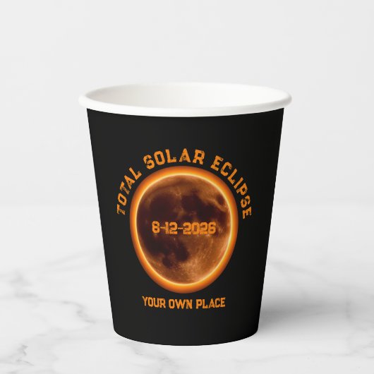 Total Solar Eclipse August 12 2026 Pappbecher (Vorderseite)