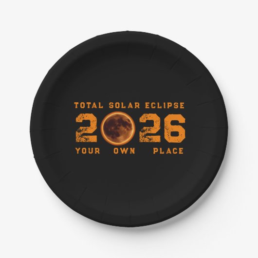 Total Solar Eclipse August 12 2026 Pappteller (Vorderseite)