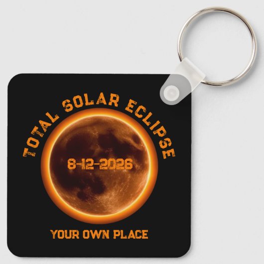 Total Solar Eclipse August 12 2026 Schlüsselanhänger (Rückseite)