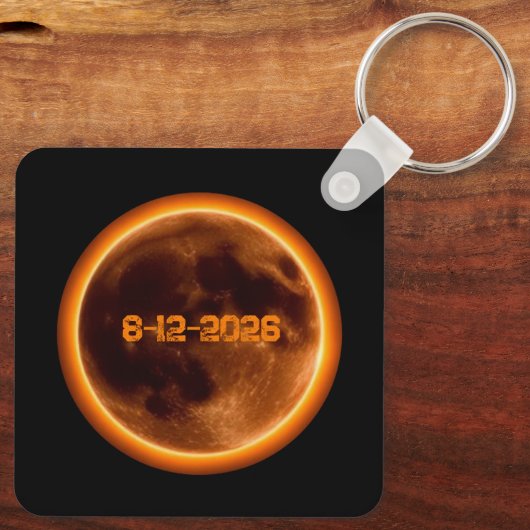 Total Solar Eclipse August 12 2026 Schlüsselanhänger (Rückseite)
