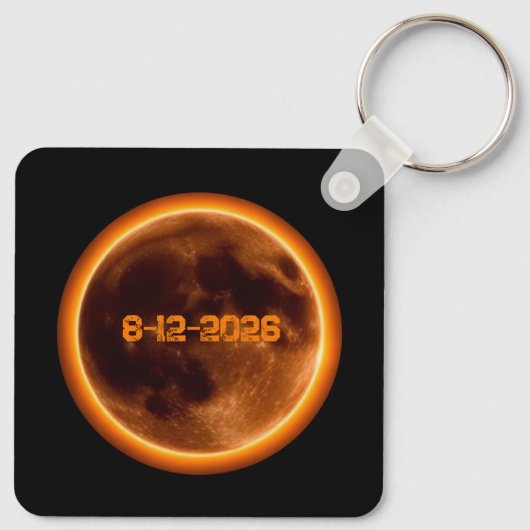 Total Solar Eclipse August 12 2026 Schlüsselanhänger (Rückseite)