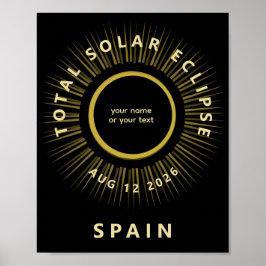 Total solar eclipse August 2026 add your text Poster