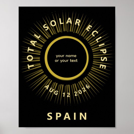 Total solar eclipse August 2026 add your text Poster (Vorne)