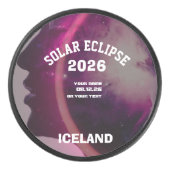 Total solar eclipse August 2026 text personalized Eishockey Puck (Vorderseite)