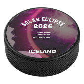 Total solar eclipse August 2026 text personalized Eishockey Puck (3/4)