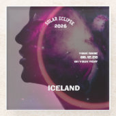 Total solar eclipse August 2026 text personalized Glasuntersetzer (Vorderseite)