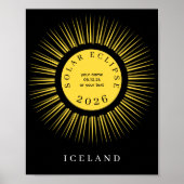 Total solar eclipse August 2026 text personalized Poster (Vorne)