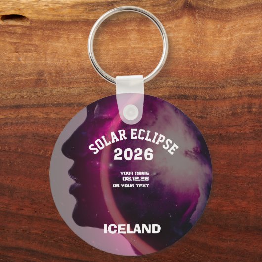 Total solar eclipse August 2026 text personalized Schlüsselanhänger (Vorderseite)
