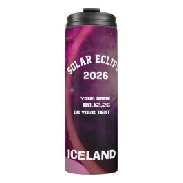 Total solar eclipse August 2026 text personalized Thermosbecher