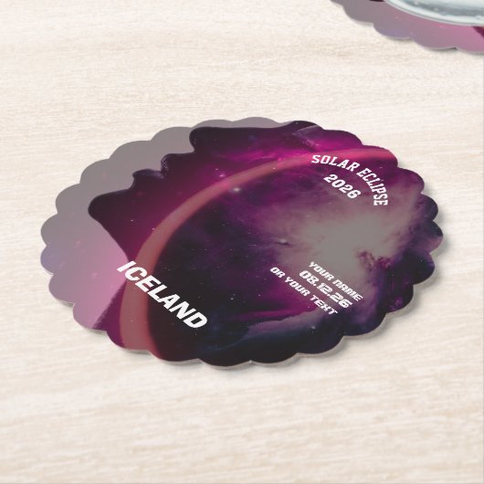 Total solar eclipse August 2026 text personalized Untersetzer (angewinkelt)