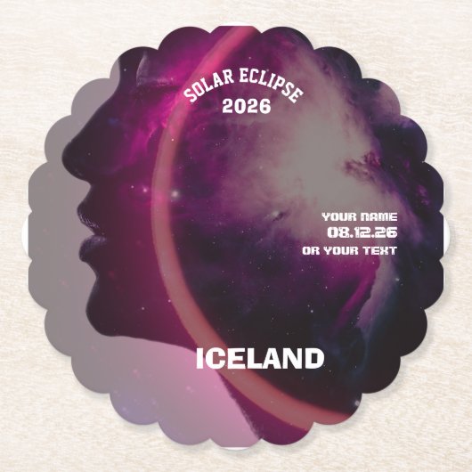 Total solar eclipse August 2026 text personalized Untersetzer (Vorderseite)