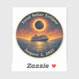 Total Solar Eclipse August 2 2027 cruise ship  Aufkleber