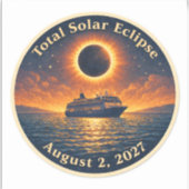 Total Solar Eclipse August 2 2027 cruise ship  Aufkleber (Vorderseite)