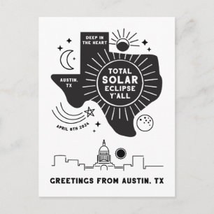 Total Solar Eclipse Austin Texas Postcard Postkarte
