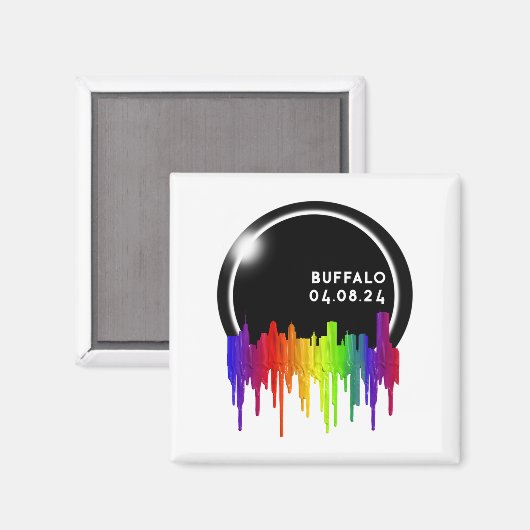 Total Solar Eclipse Buffalo 8. April 2024 Long S Magnet (Vorderseite/Rückseite)