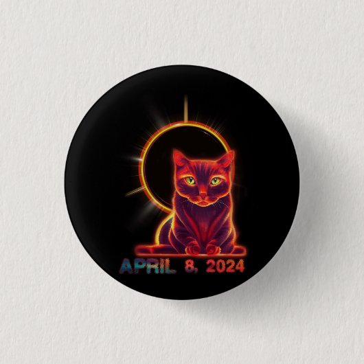 Total Solar Eclipse Cat 8 April 2024 Astronomie Mo Button (Vorderseite)