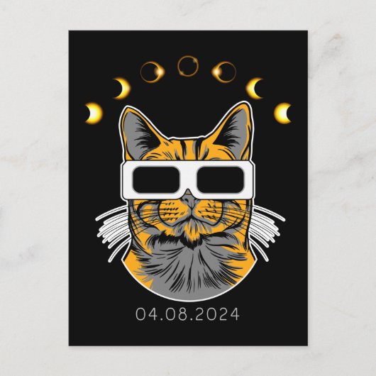 Total Solar Eclipse Cat Solar viewer 8 April 2024 Postkarte (Vorderseite)