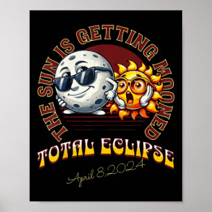 Total Solar Eclipse Chase 2024 Sun gewinnt Mond Poster