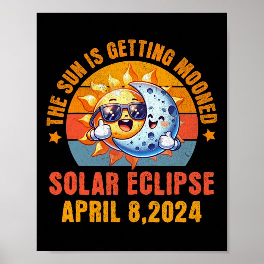 Total Solar Eclipse Chase 2024 Sun gewinnt Mond Poster (Vorne)
