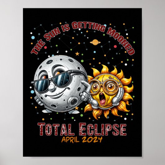 Total Solar Eclipse Chase April 2024 Sun ist Getti Poster (Vorne)