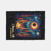 Total Solar Eclipse Clinton Arkansas Fleecedecke (Vorderseite (Horizontal))