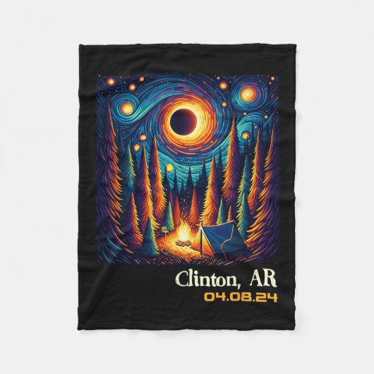 Total Solar Eclipse Clinton Arkansas Fleecedecke (Vorderseite)