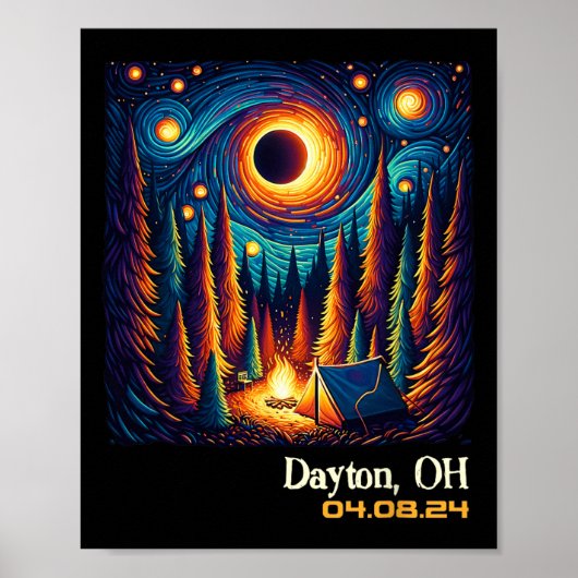 Total Solar Eclipse Dayton Ohio Poster (Vorne)