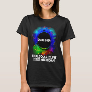 Total Solar Eclipse Detroit Michigan April 8 2024  T-Shirt
