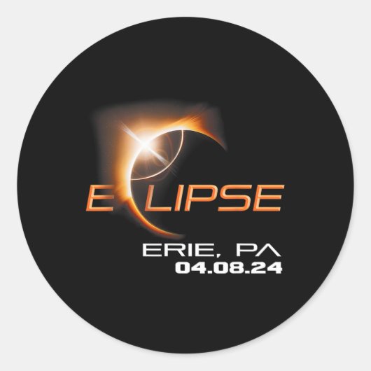 Total Solar Eclipse Erie Pennsylvania Runder Aufkleber (Vorderseite)