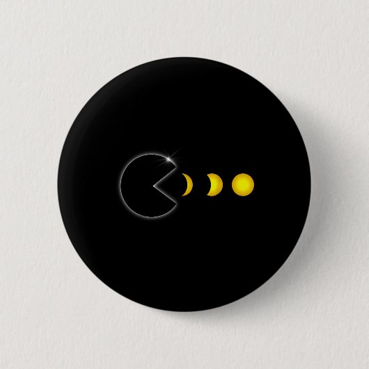 Total Solar Eclipse Fun Gamer Eating Solar Men Boy Button (Vorderseite)