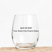 Total Solar Eclipse Geschenk 2024 Ihr City Staat Weinglas Ohne Stiel