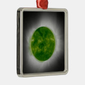 Total Solar Eclipse Green Corona Silbernes Ornament (Rechts)