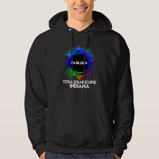 Total Solar Eclipse Indiana 2024 Colorful Totality Hoodie (Vorderseite)