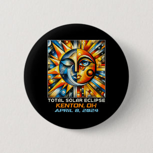 Total Solar Eclipse Kenton Ohio Button