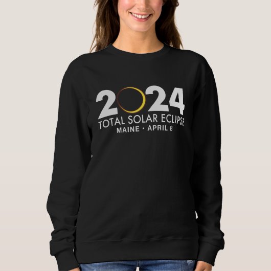 Total Solar Eclipse Maine 2024 April 8 Totality Ev Sweatshirt (Vorderseite)