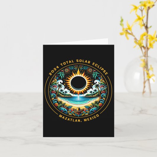 Total Solar Eclipse Mazatlan Mexiko - Mexikanische Karte (Gelbe Blume)