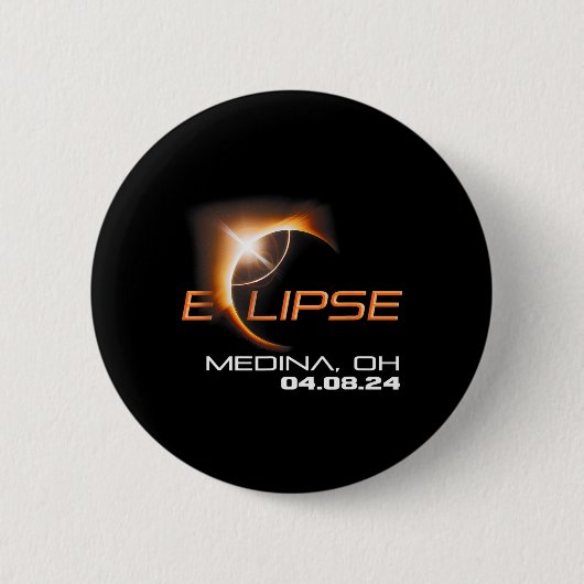 Total Solar Eclipse Medina Ohio Button (Vorderseite)