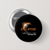 Total Solar Eclipse Medina Ohio Button (Vorne & Hinten)