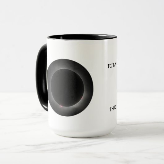 Total Solar Eclipse Name Date Place Mug Tasse (Vorderseite Links)
