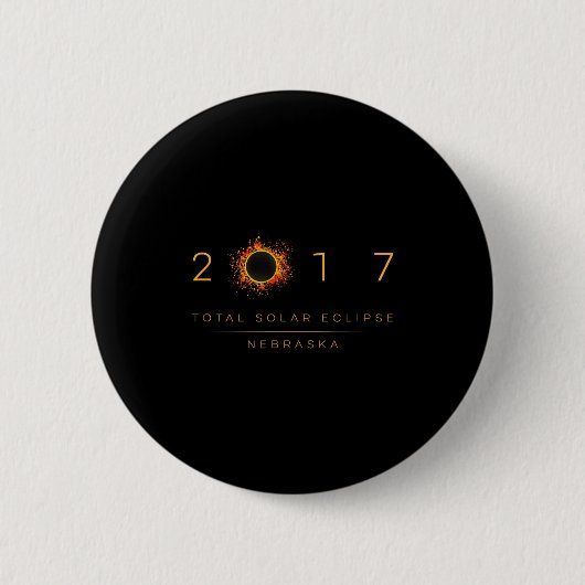 Total Solar Eclipse Nebraska 2017 Illustration Button (Vorderseite)