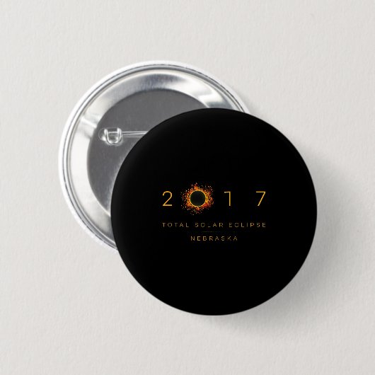 Total Solar Eclipse Nebraska 2017 Illustration Button (Vorne & Hinten)