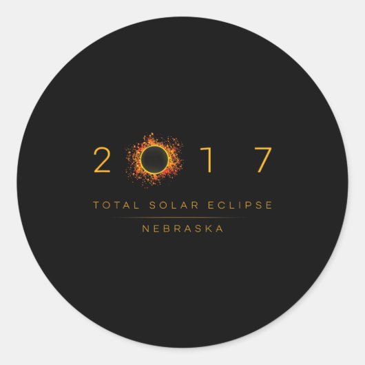 Total Solar Eclipse Nebraska 2017 Runder Aufkleber (Vorderseite)