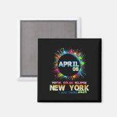 Total Solar Eclipse New York 2024 Farbenfrohe Tota Magnet (Vorderseite/Rückseite)