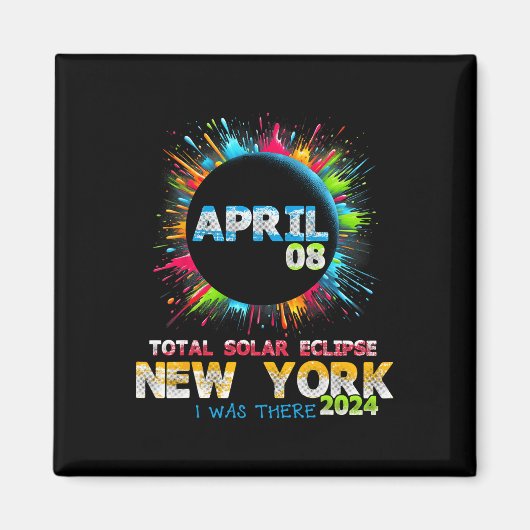 Total Solar Eclipse New York 2024 Farbenfrohe Tota Magnet (Vorne)