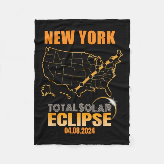 Total Solar Eclipse New York Fleecedecke (Vorderseite)