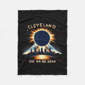 Total Solar Eclipse Oh April 08 2024 Cleveland Sol Fleecedecke (Vorderseite)